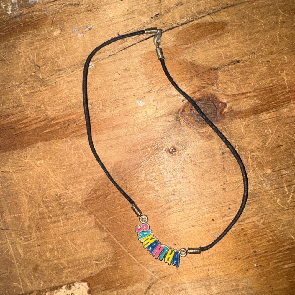 Colorful 'Samantha' Letter Charm Cord Necklace